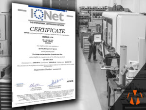 IQNet certificate quality systems for injection mould and dies production