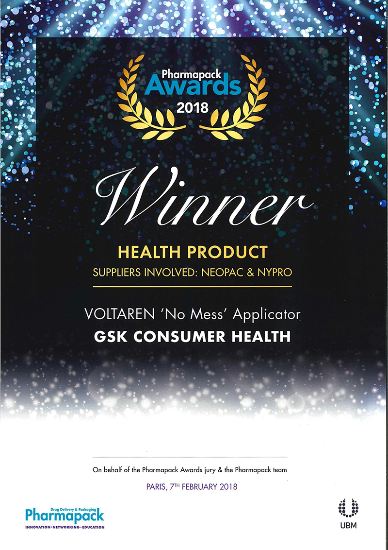 New Voltaren applicator wins packaging industry awards
